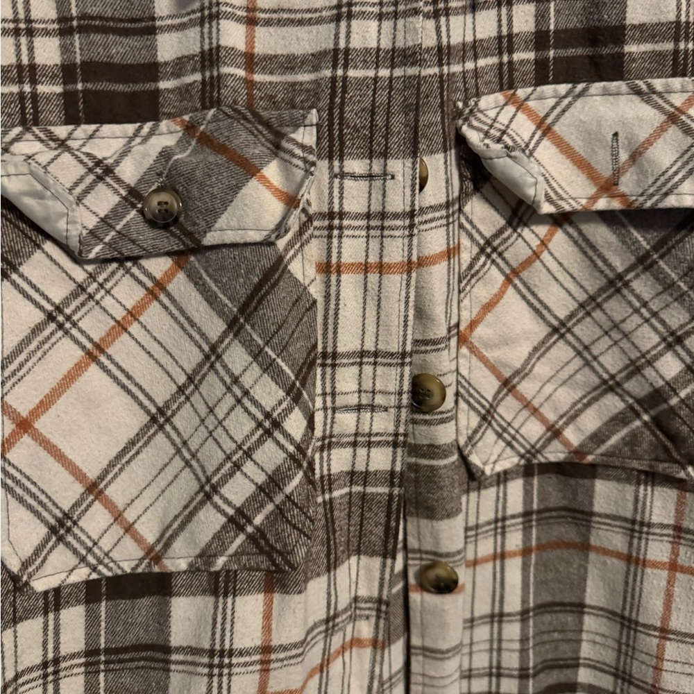 Neutral Colored Flannel. Size Medium. - image 3